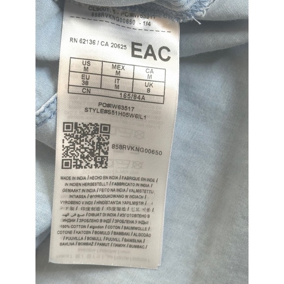 Guess Los Angeles Women Light Wash Denim Button Down Shirt Normcore Minimalist M - Picture 7 of 11